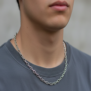 Silver Modern Link 925 Sterling Silver Men's Chain 20 Inch
